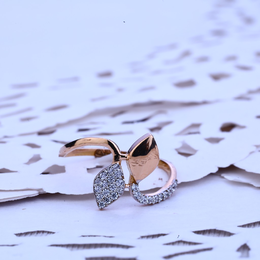 Ladies Delicate Rose Gold Ring-RLR197 - Image 3