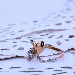 Ladies Delicate Rose Gold Ring-RLR197