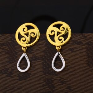Ladies 22K Gold Fancy CZ Earring -LPE212