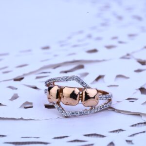 Ladies Rose Gold Cz 18K Fancy Ring-RLR190