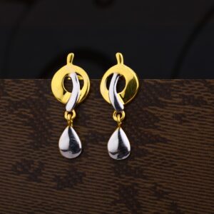 Ladies 916 Gold Plain CZ Earring -LPE207
