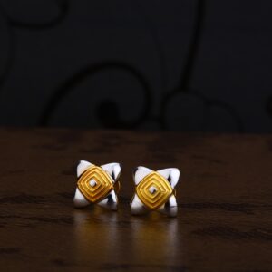 Ladies 22K Gold CZ Plain Earring -LPE206