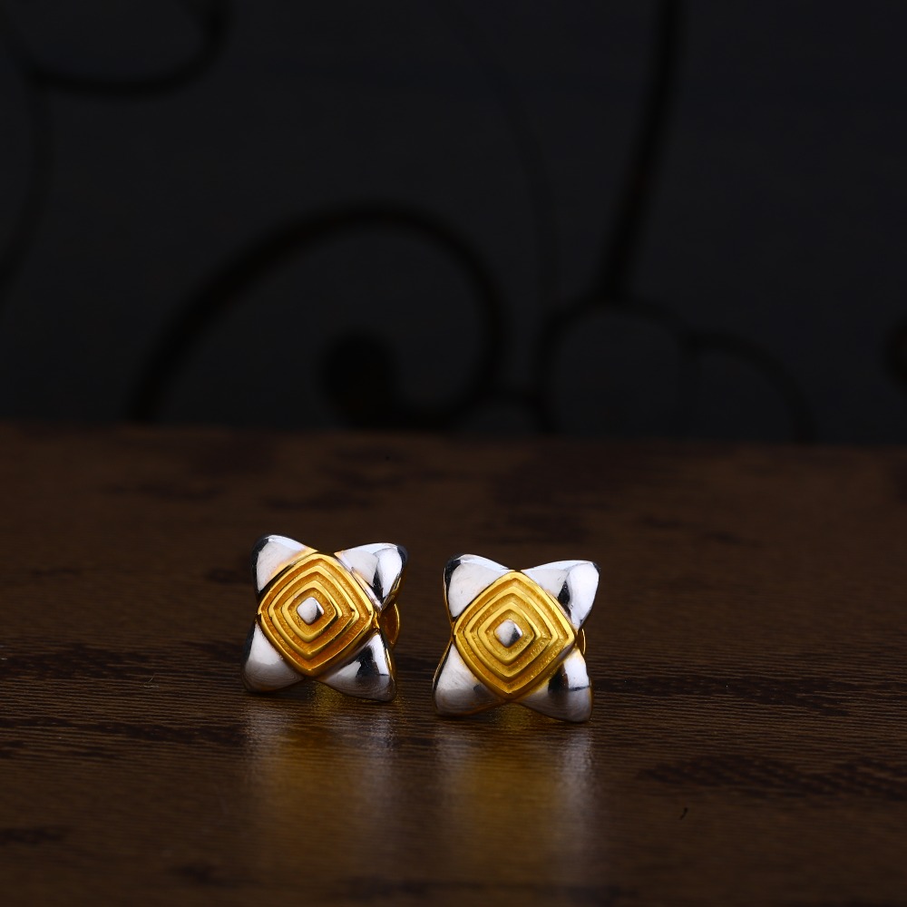 Ladies 22K Gold CZ Plain Earring -LPE206