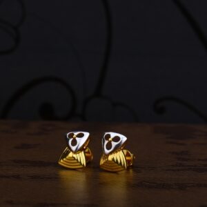 Ladies 916 Gold Plain CZ Earring -LPE205