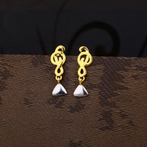 Ladies 22K Gold Designer Plain Earring -LPE200