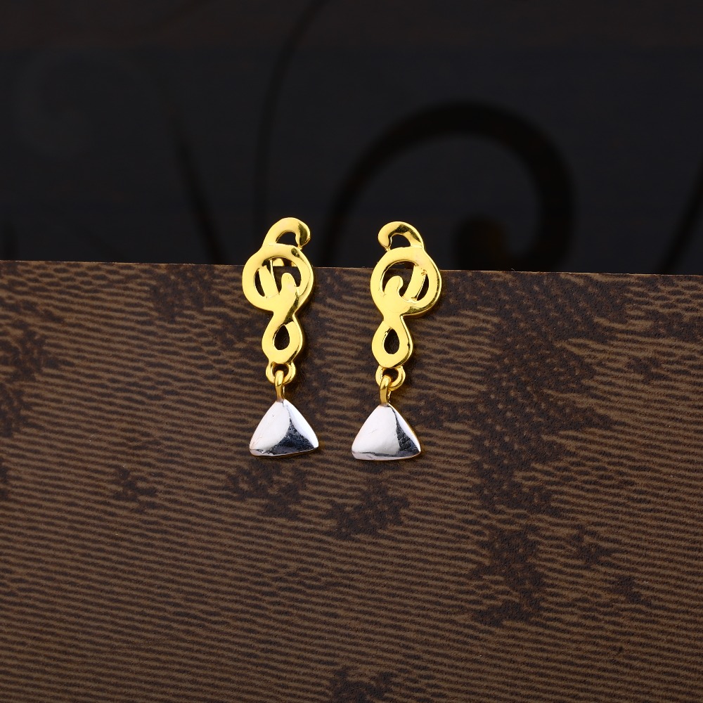 Ladies 22K Gold Designer Plain Earring -LPE200