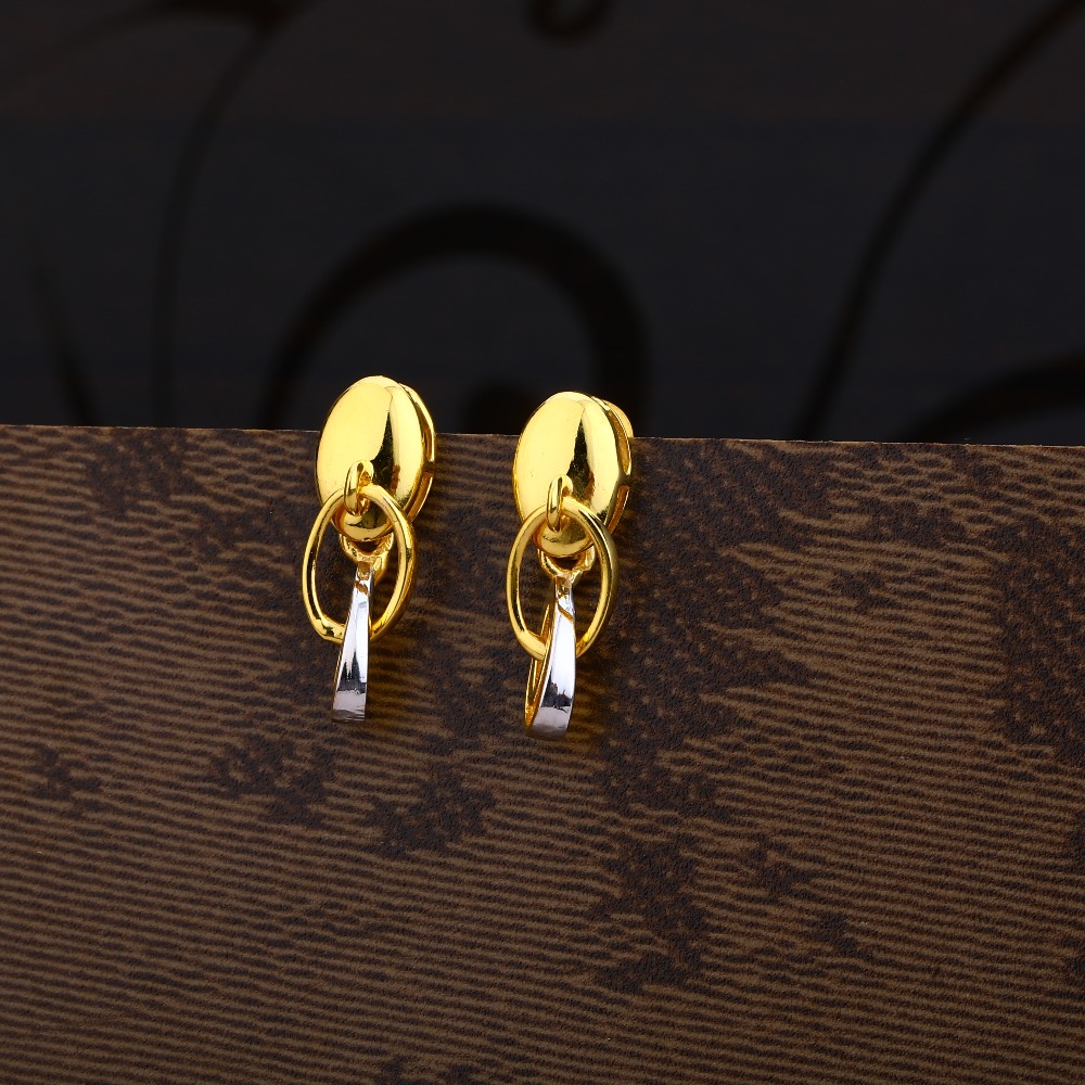 Ladies 916 Gold Fancy CZ Earring -LPE195