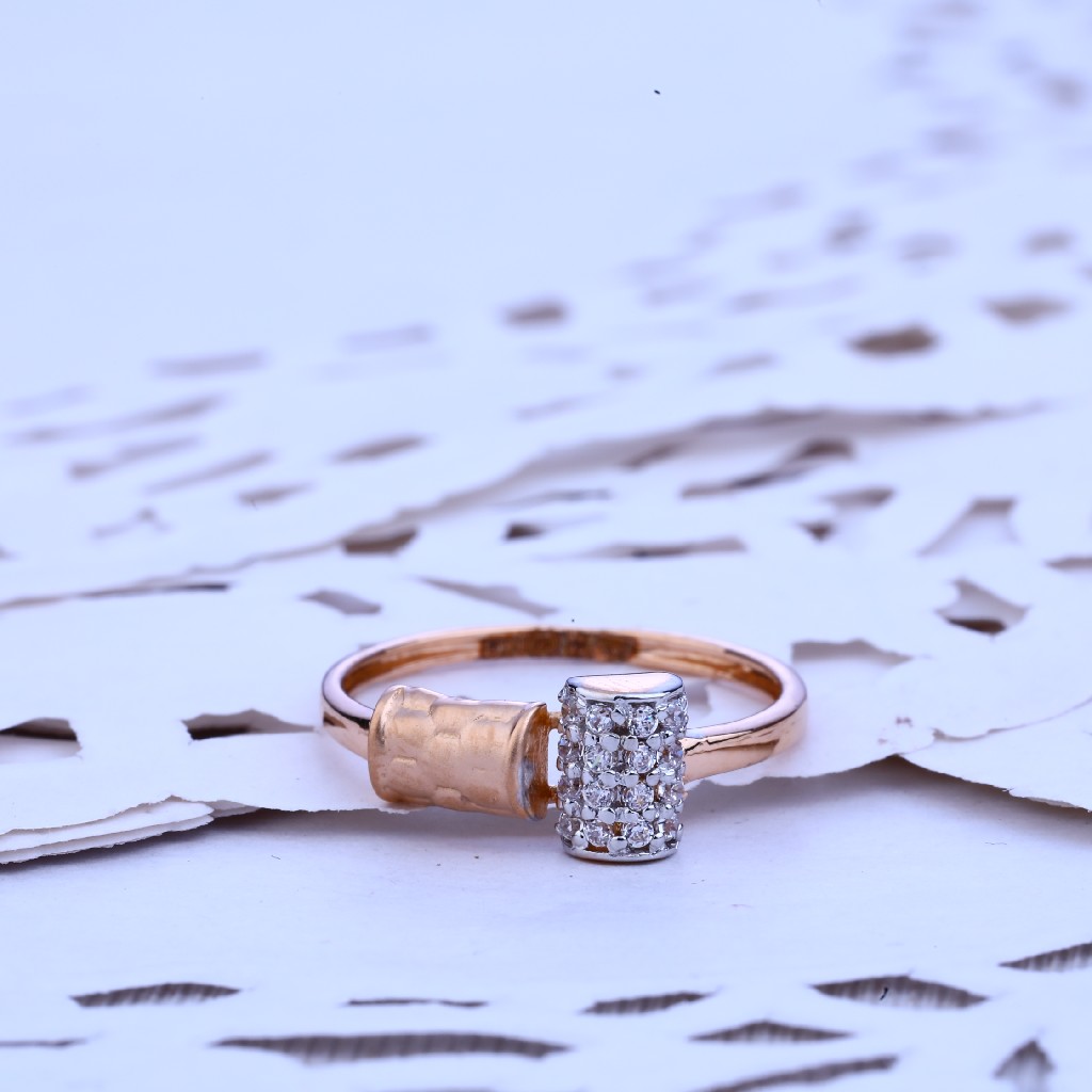 Ladies Rose Gold Designer 18K Ring-RLR182 - Image 2