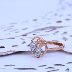 Ladies Rose Gold Fancy Cz 18K Ring-RLR179
