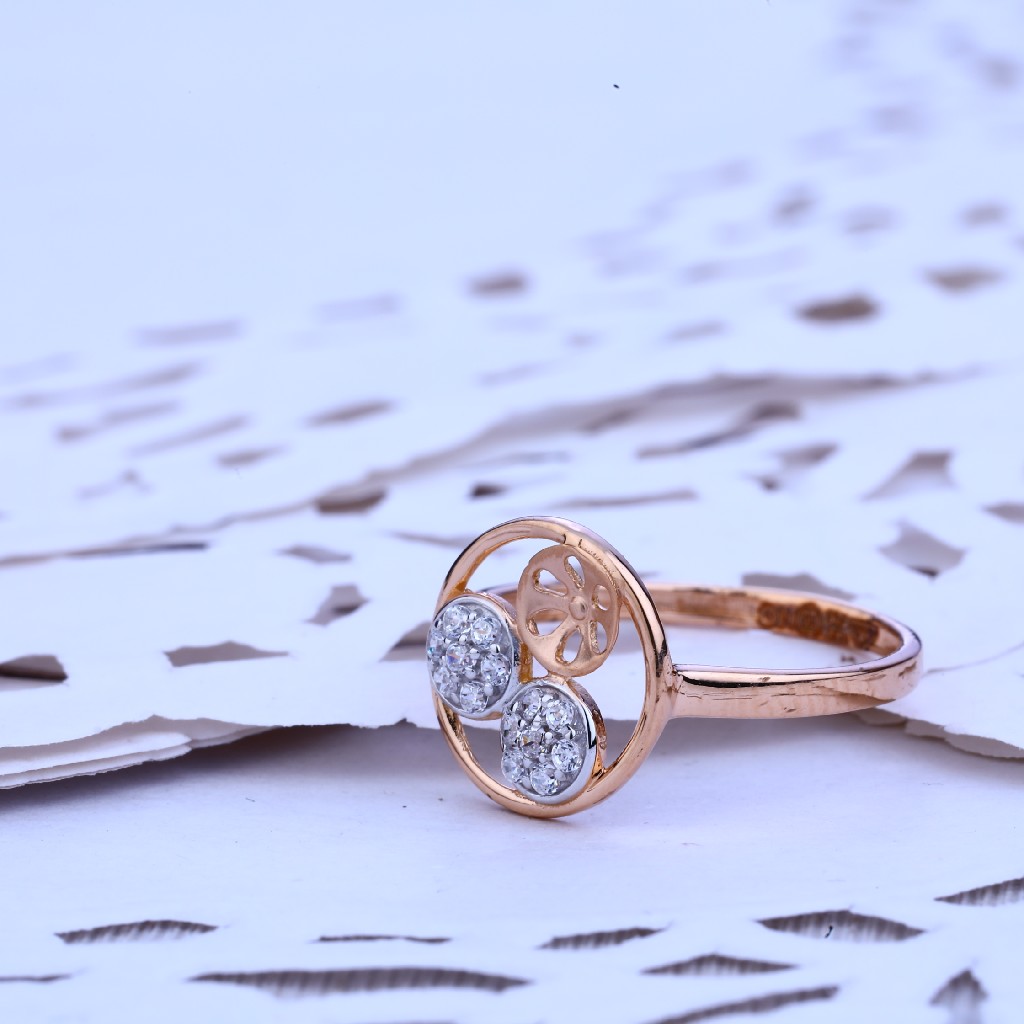 Ladies Rose Gold Fancy Cz 18K Ring-RLR179