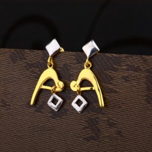 Ladies 22K Gold Casting Delicate Plain Earring -LPE186