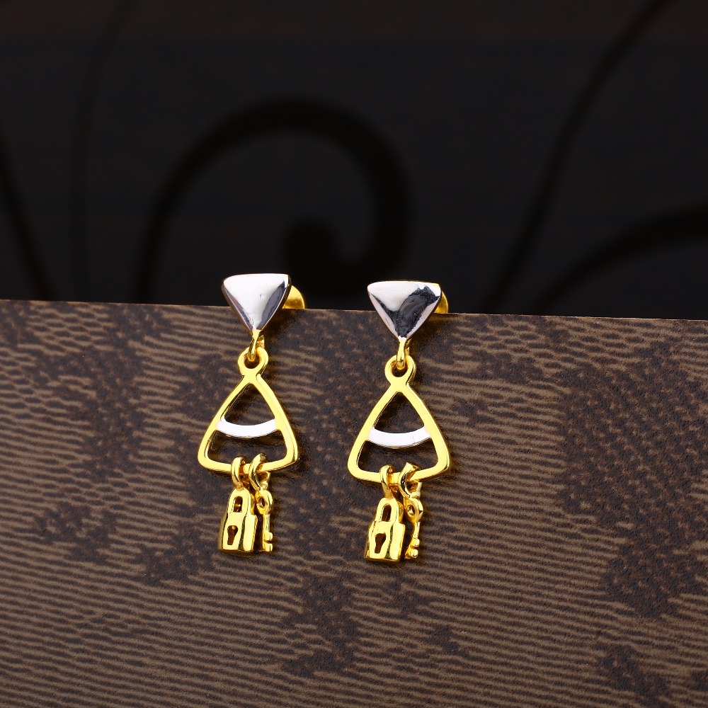 Ladies 916 Gold Fancy Plain Earring -LPE174