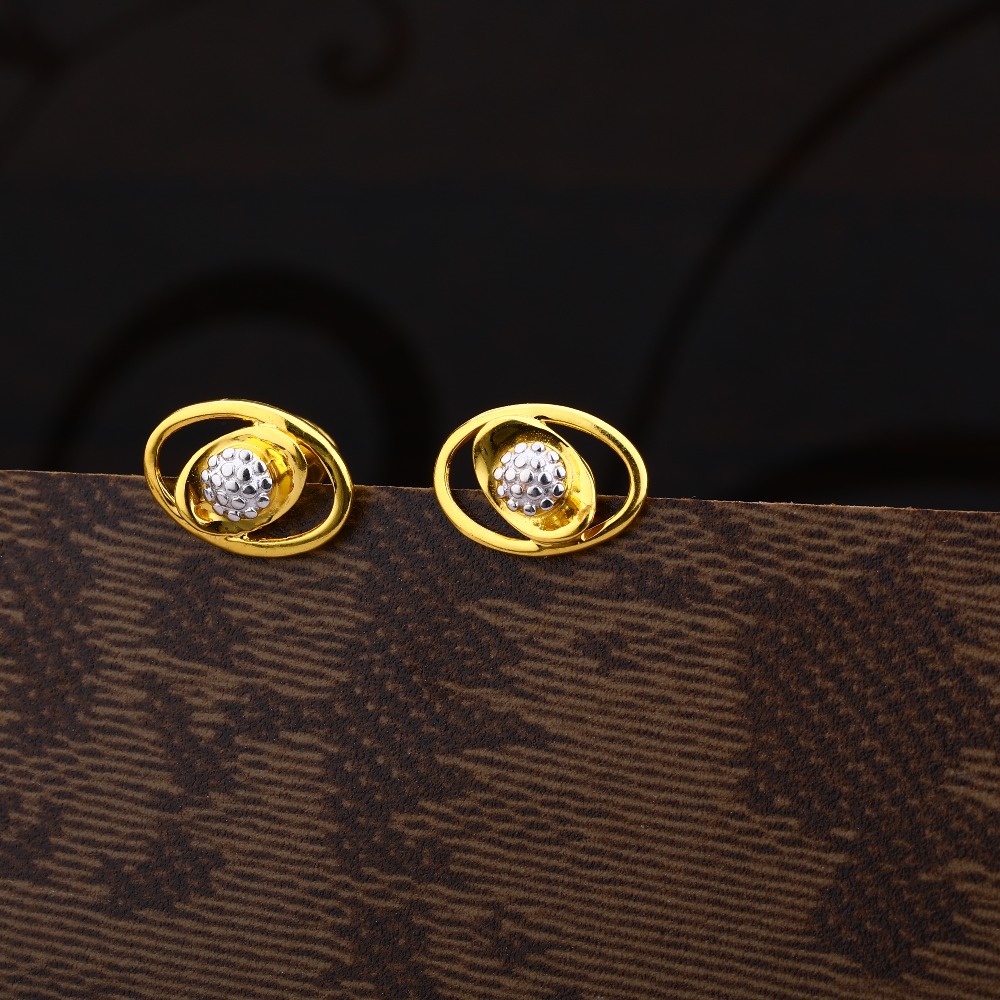 Ladies 916 Gold Plain Earring -LPE172