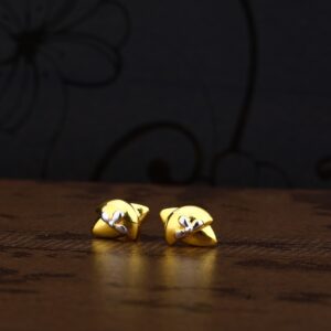 Ladies 22K Gold Casting CZ Earring -LPE169