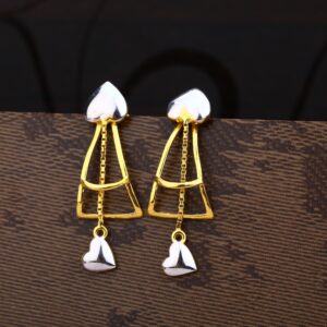 Ladies 916 Gold CZ Plain Earring -LPE168