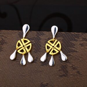 Ladies 22K Gold Cz Plain Earring -LPE167