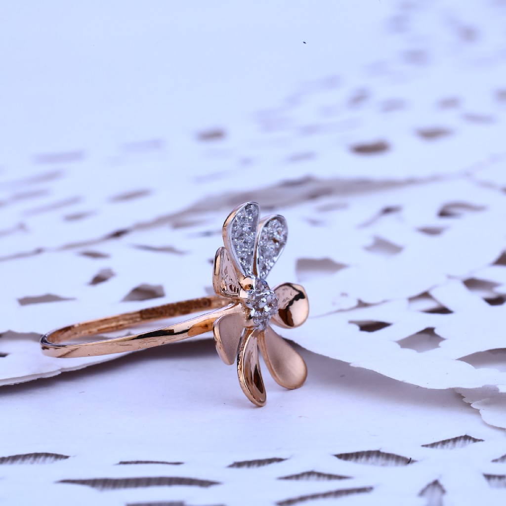 Rose Gold Cz Ladies Ring-RLR173 - Image 2