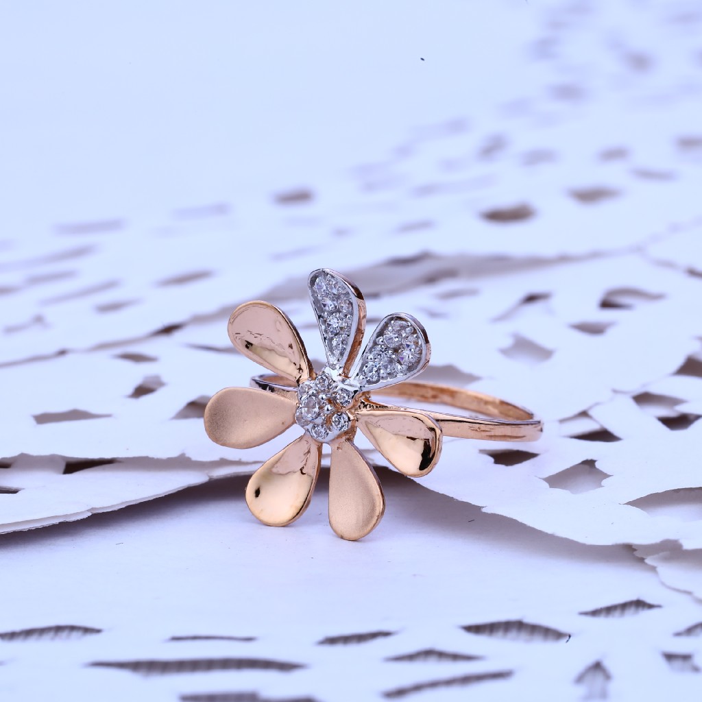Rose Gold Cz Ladies Ring-RLR173