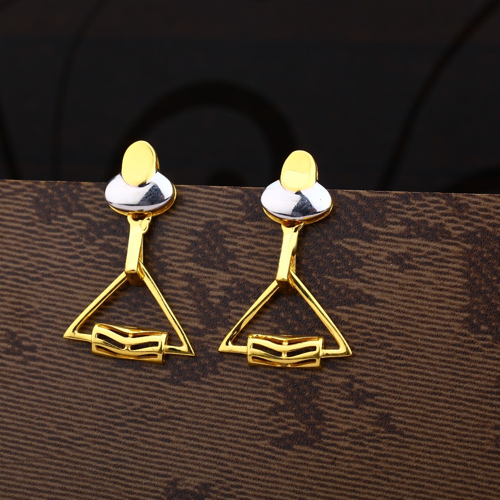 Ladies 916 gold Fancy CZ Earring -LPE166
