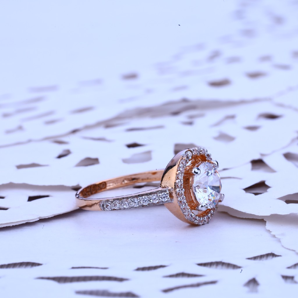 18K Ladies Rose Gold Solitaire Ring-RLR166 - Image 4