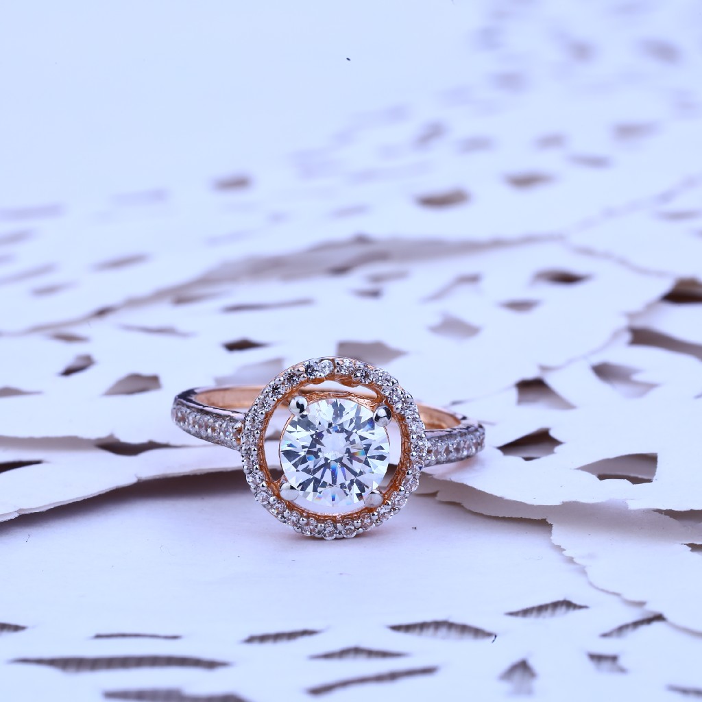 18K Ladies Rose Gold Solitaire Ring-RLR166 - Image 3