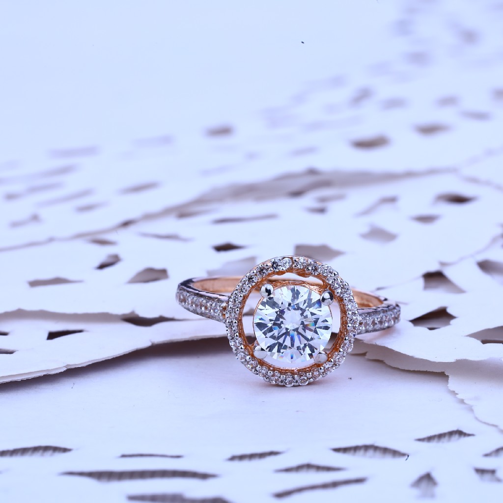 18K Ladies Rose Gold Solitaire Ring-RLR166 - Image 2