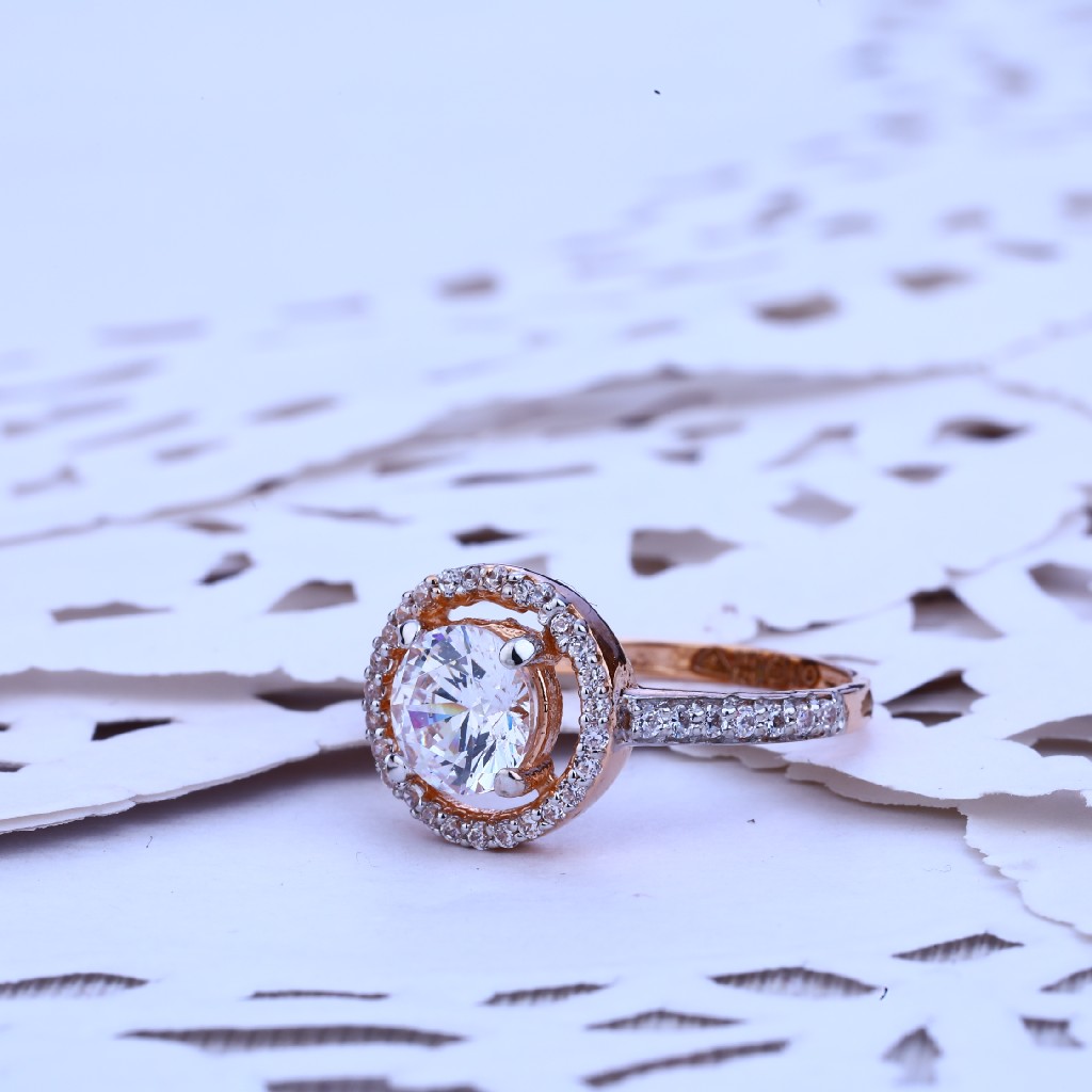 18K Ladies Rose Gold Solitaire Ring-RLR166