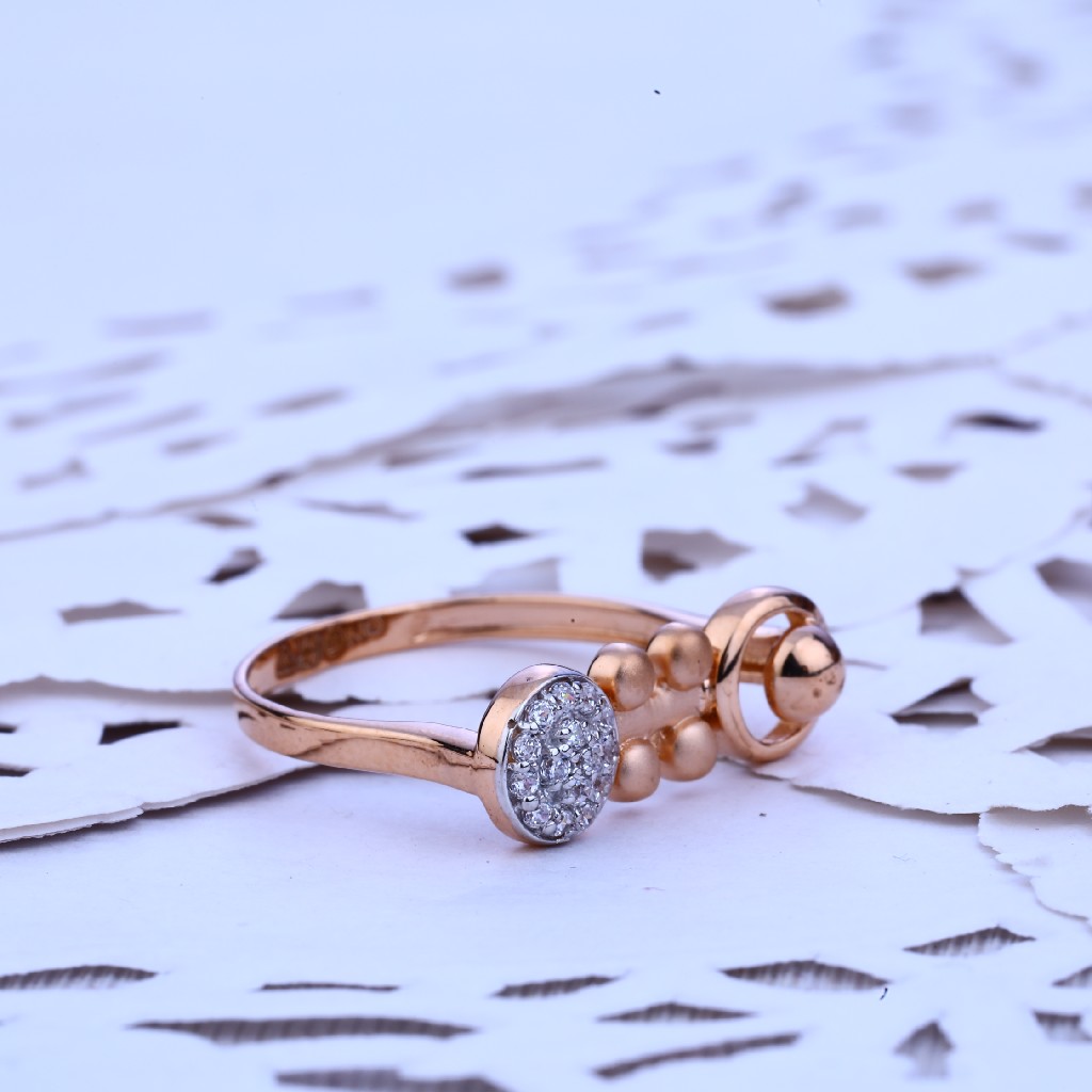 Rose Gold Ladies 18K Fancy Ring-RLR162 - Image 3