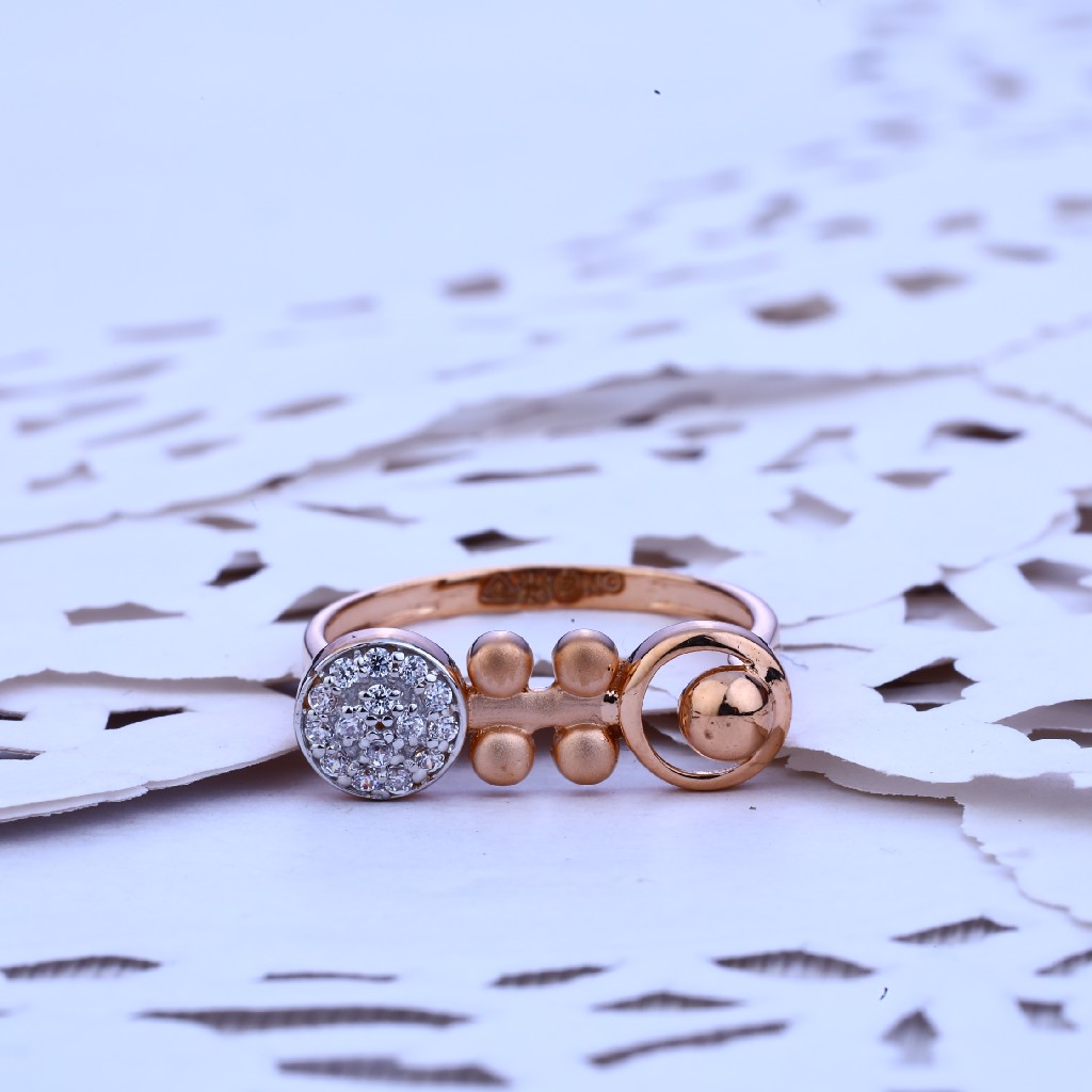 Rose Gold Ladies 18K Fancy Ring-RLR162 - Image 2