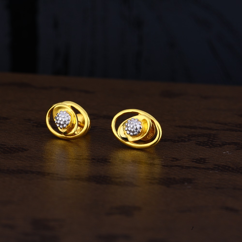 Ladies 916 Gold Fancy Plain Earring -LPE143