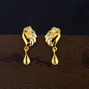 Ladies 22K Gold Rodium Plain Earring -LPE138