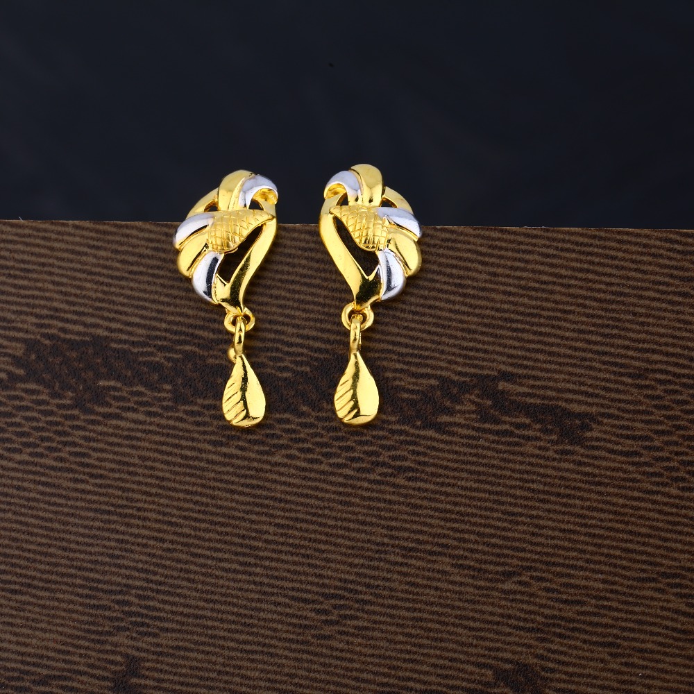 Ladies 22K Gold Casting Delicate Earring -LPE125