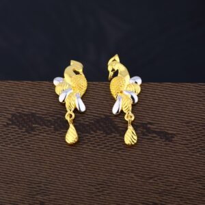 Ladies 22K Gold Designer Plain Earring -LPE116