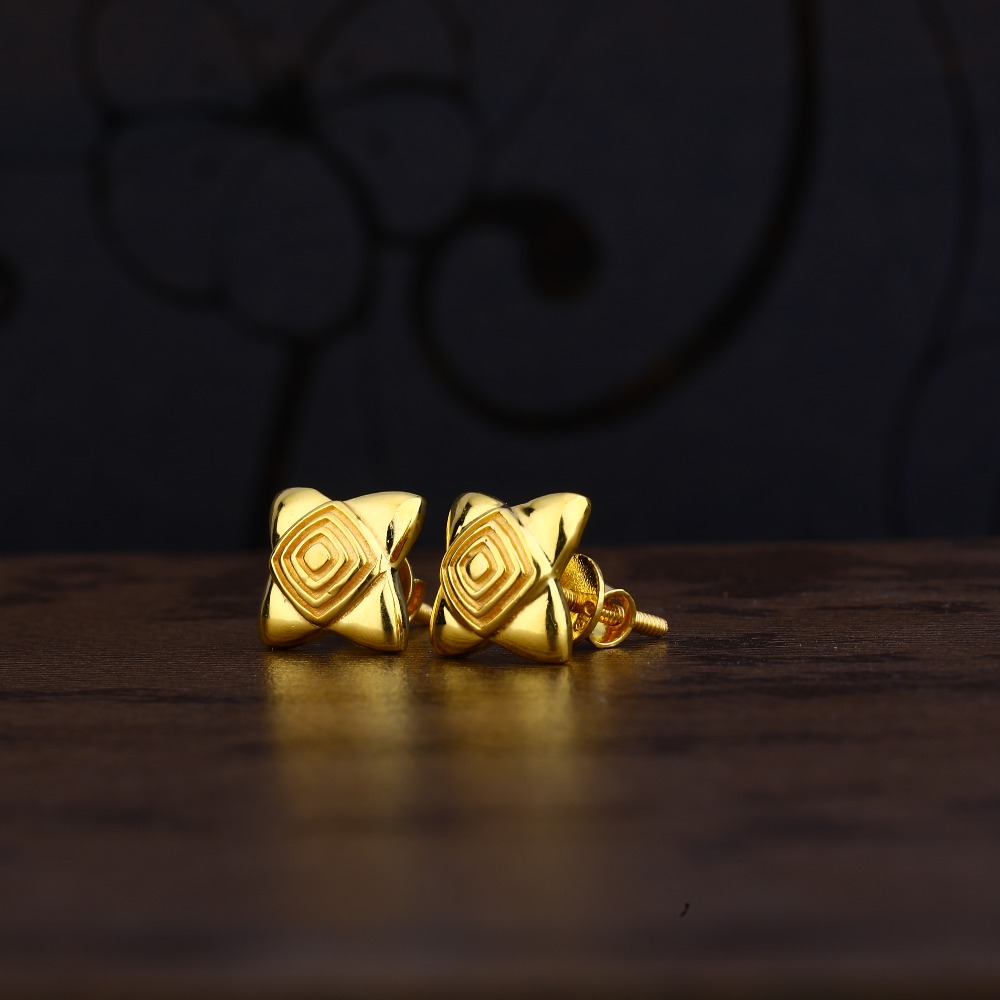 Ladies 22K Gold Fancy Cz Earring -LPE101