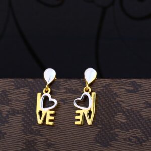 Ladies 22K Gold Casting Cz Earring -LPE97