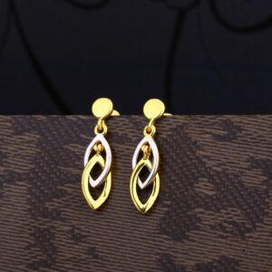 Ladies 916 Gold Casting Plain Cz Earring -LPE96