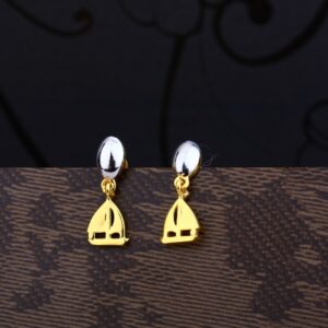 Ladies 916 Gold Plain Earring -LPE94