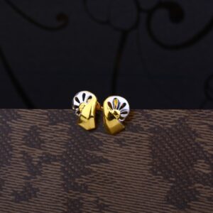 Ladies 22K Gold Rodium Plain Earring -LPE93
