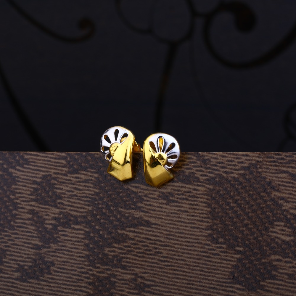 Ladies 22K Gold Rodium Plain Earring -LPE93