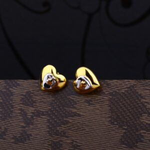 Ladies 916 Gold Plain CZ Earring -LPE92