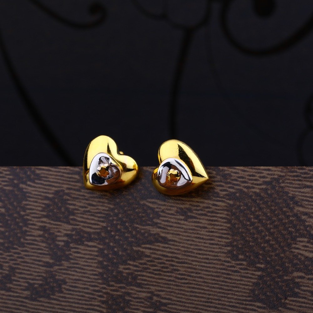 Ladies 916 Gold Plain CZ Earring -LPE92