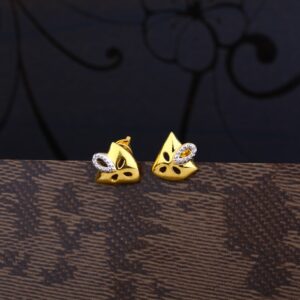 Ladies 916 Gold Casting Plain Earring -LPE86