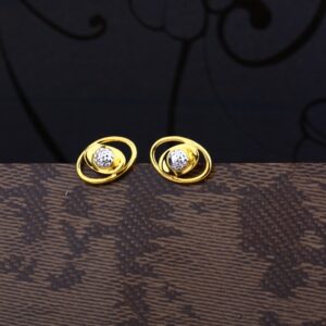 Ladies 22K Gold Casting Plain Designer Earring -LPE85
