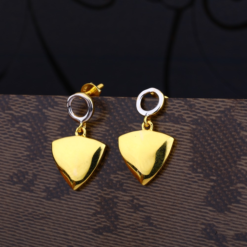 Ladies 22K Gold Casting Cz Plain earring -LPE81
