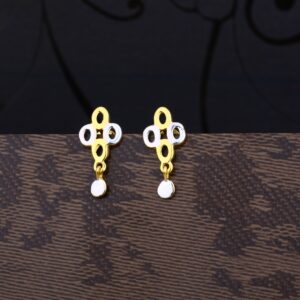 Ladies 22K Cz Gold Plain Earring -LPE73