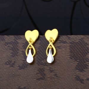 Ladies 916 Gold Delicate Plain Earring -LPE72