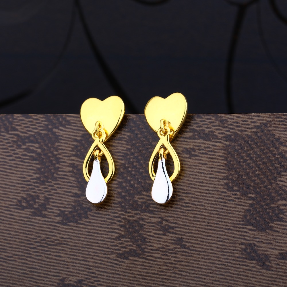 Ladies 916 Gold Delicate Plain Earring -LPE72