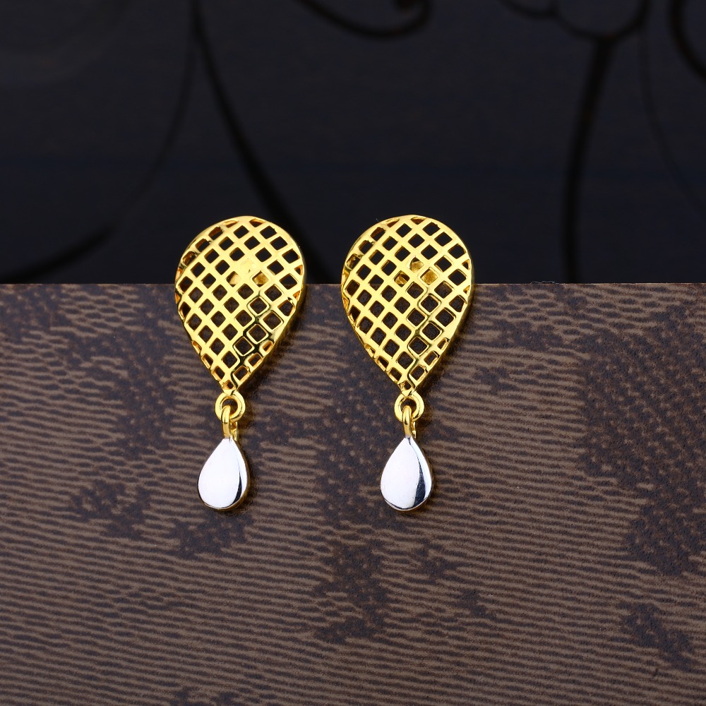 Ladies 22K gold Delicate Plain Earring -LPE71