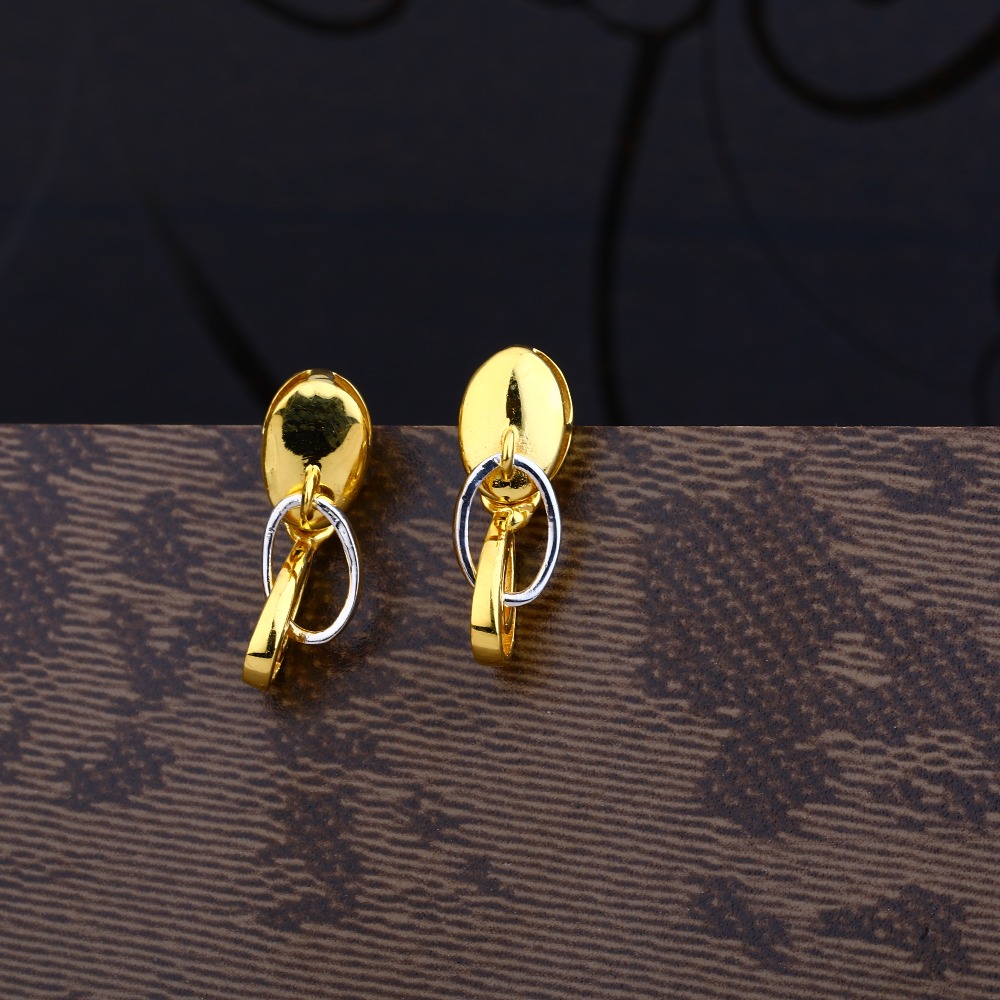 Ladies 916 Gold New Fancy Plain Earring -LPE59