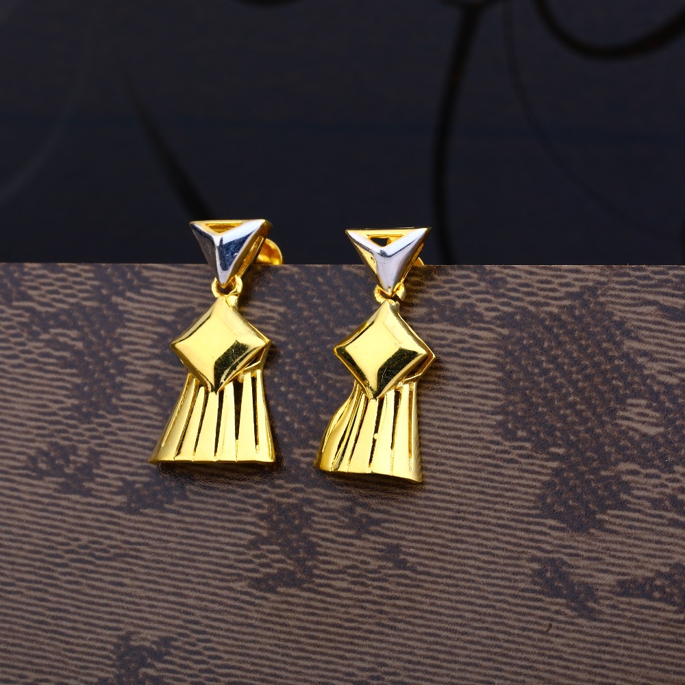 Ladies 916 Gold Fancy Casting Plain Earring -LPE53